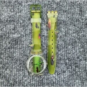 Vintage Swatch Watch Piquant Rose Spine Clear Accents Collectible READ